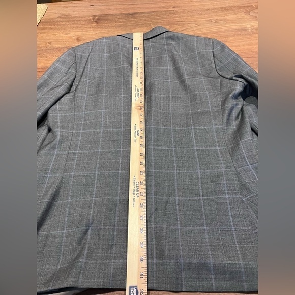 Trussini Linea Nuova 44L Gray Plaid Sports Coat Blazer 100% Lana Wool Italian - Picture 9 of 13